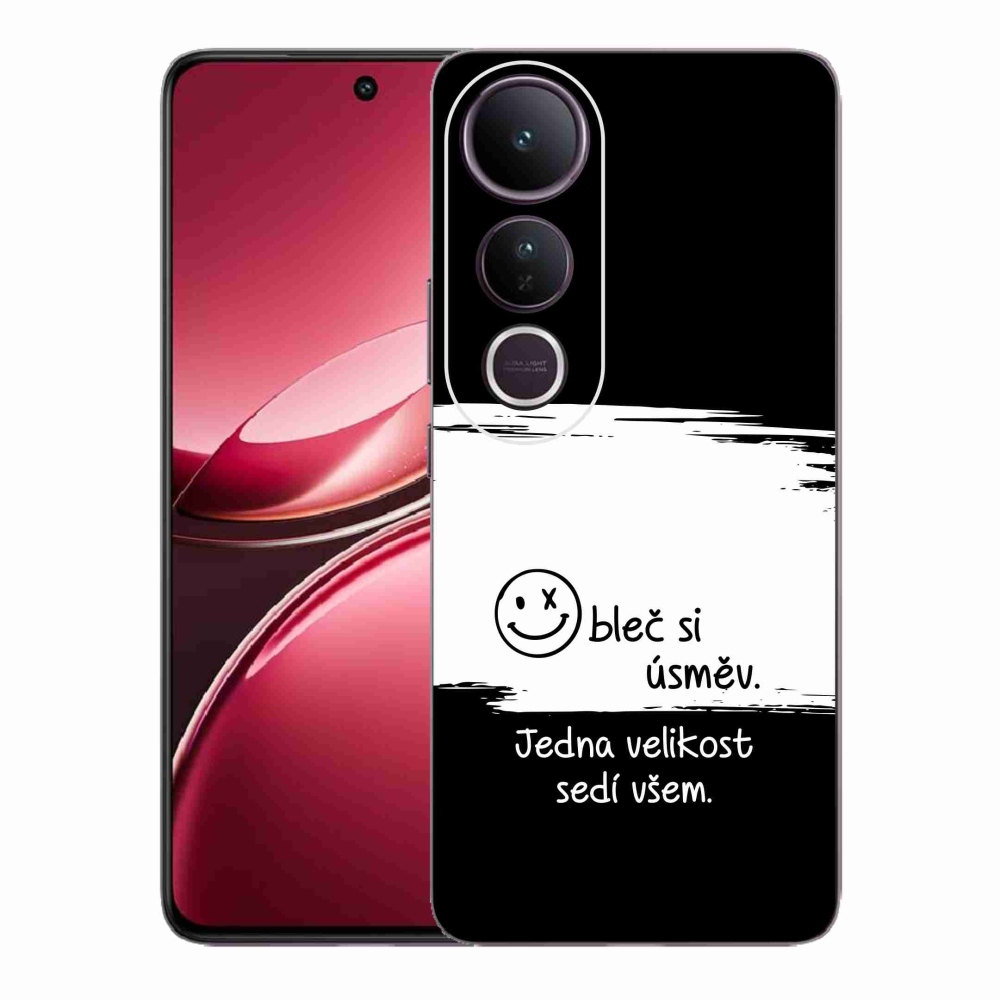 Gélový kryt mmCase na Vivo V50 Lite 4G/5G - vtipný text 8 bieločierne pozadie