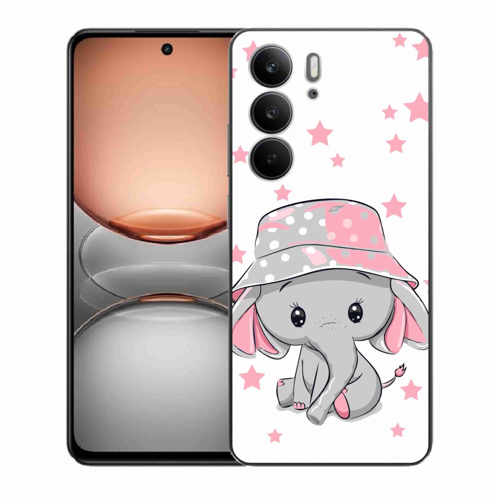 Gélový kryt mmCase na Realme C75 - ružový slon