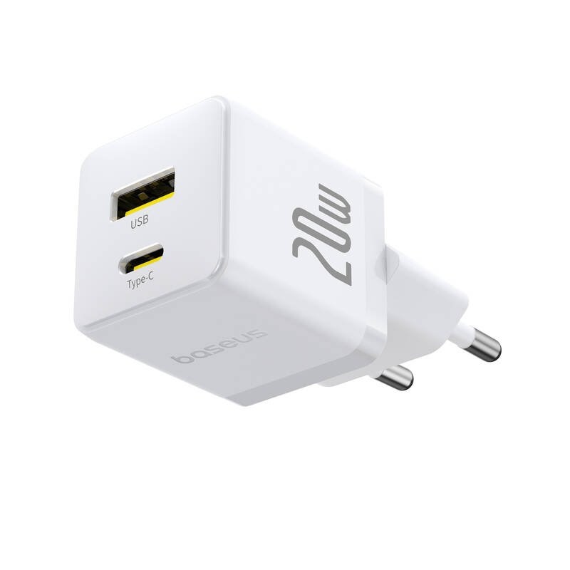 Baseus Palm Fast Nabíjačka USB-A + USB-C 20W White
