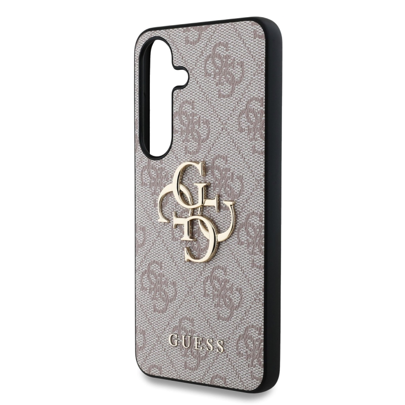 Guess PU 4G Metal Logo Zadný Kryt pre Samsung Galaxy S25 Pink