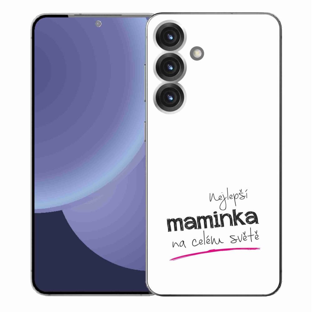 Gélový kryt mmCase na Samsung Galaxy S25+ - najlepšia mamička 4 biele pozadie