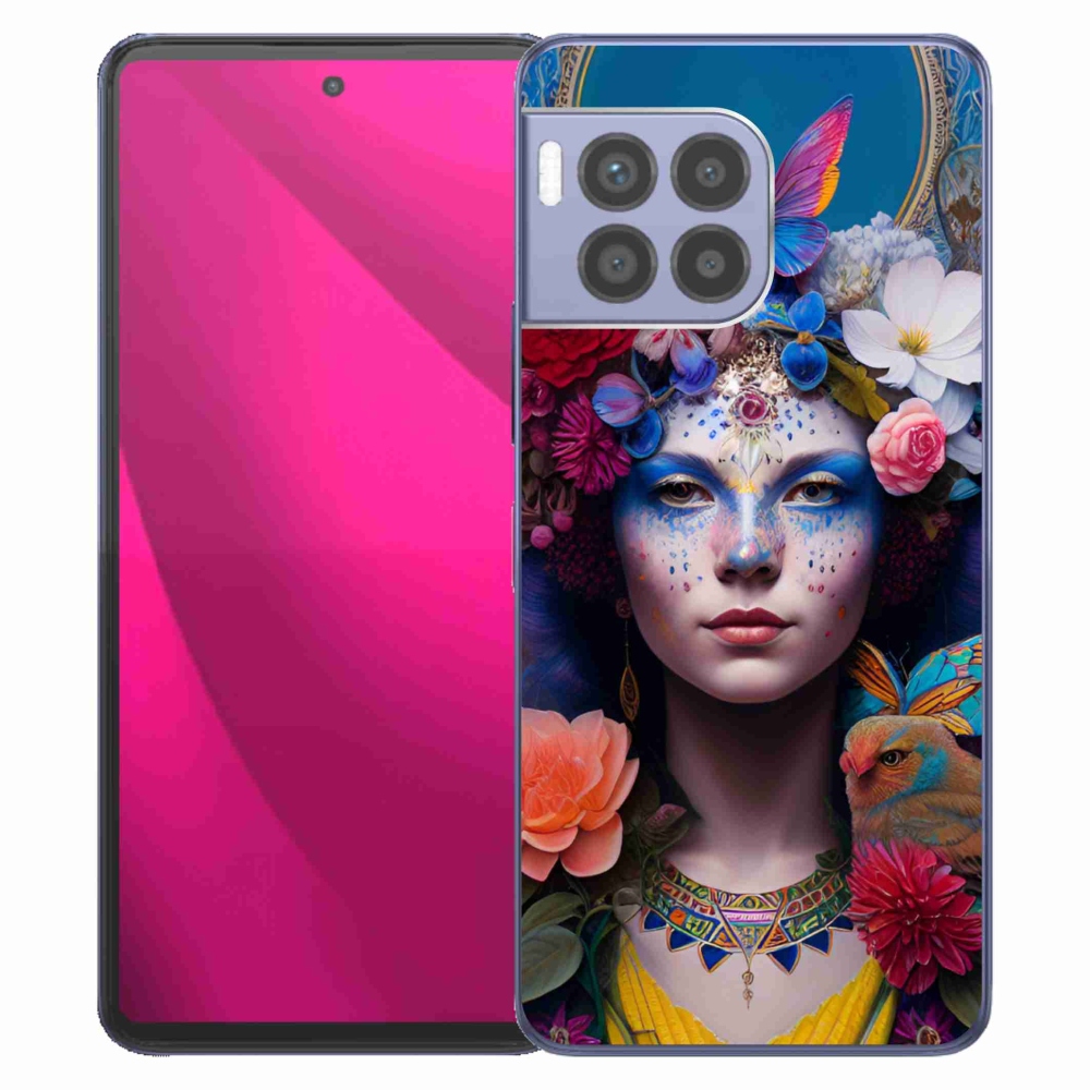 Gélový kryt mmCase na T-Mobile T Phone 2 Pro - žena s kvetinami