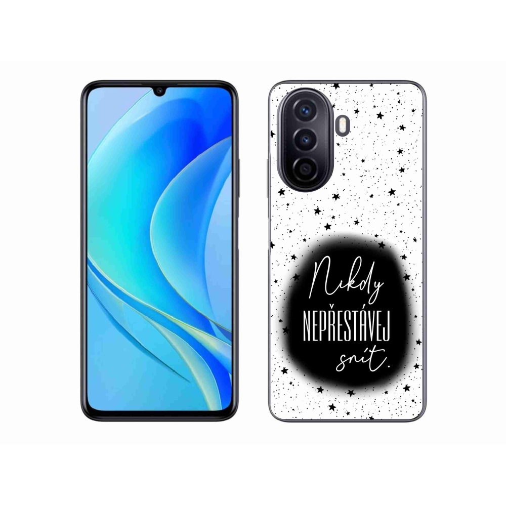 Gélový kryt mmCase na Huawei Nova Y70 - citát 1 čiernobiele pozadie