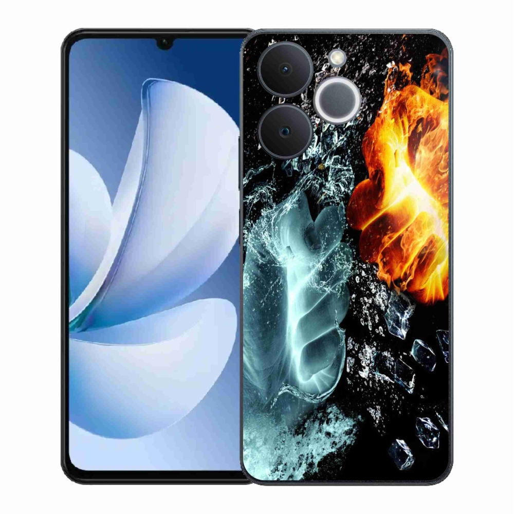 Gélový kryt mmCase na Realme Note 70T - voda a oheň