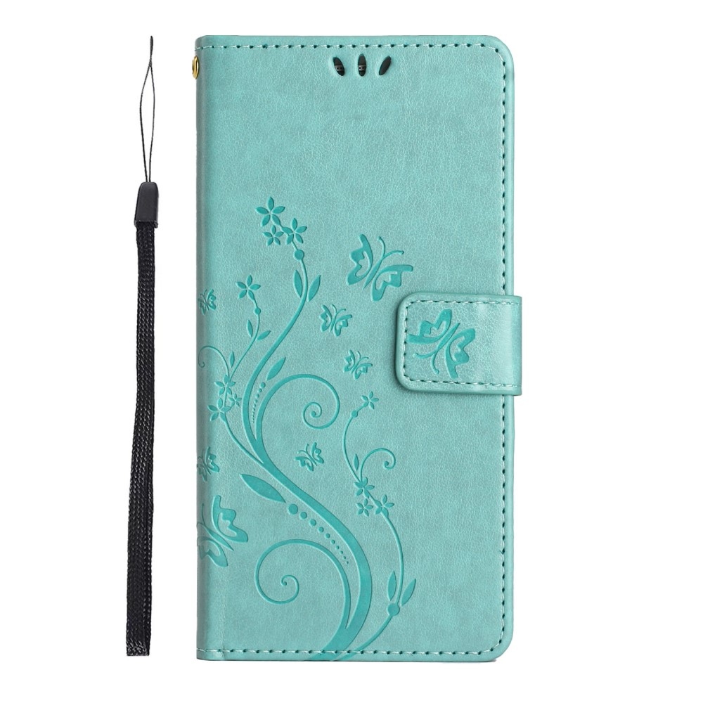 Flowers knižkové púzdro na Samsung Galaxy A06 4G - modrozelené
