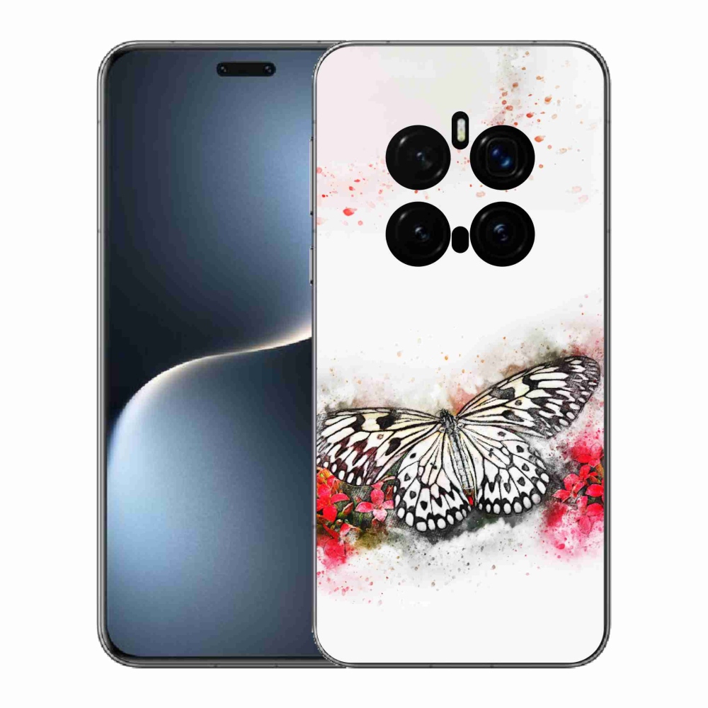 Gélový kryt mmCase na Honor Magic 7 Pro 5G - čiernobiely motýľ