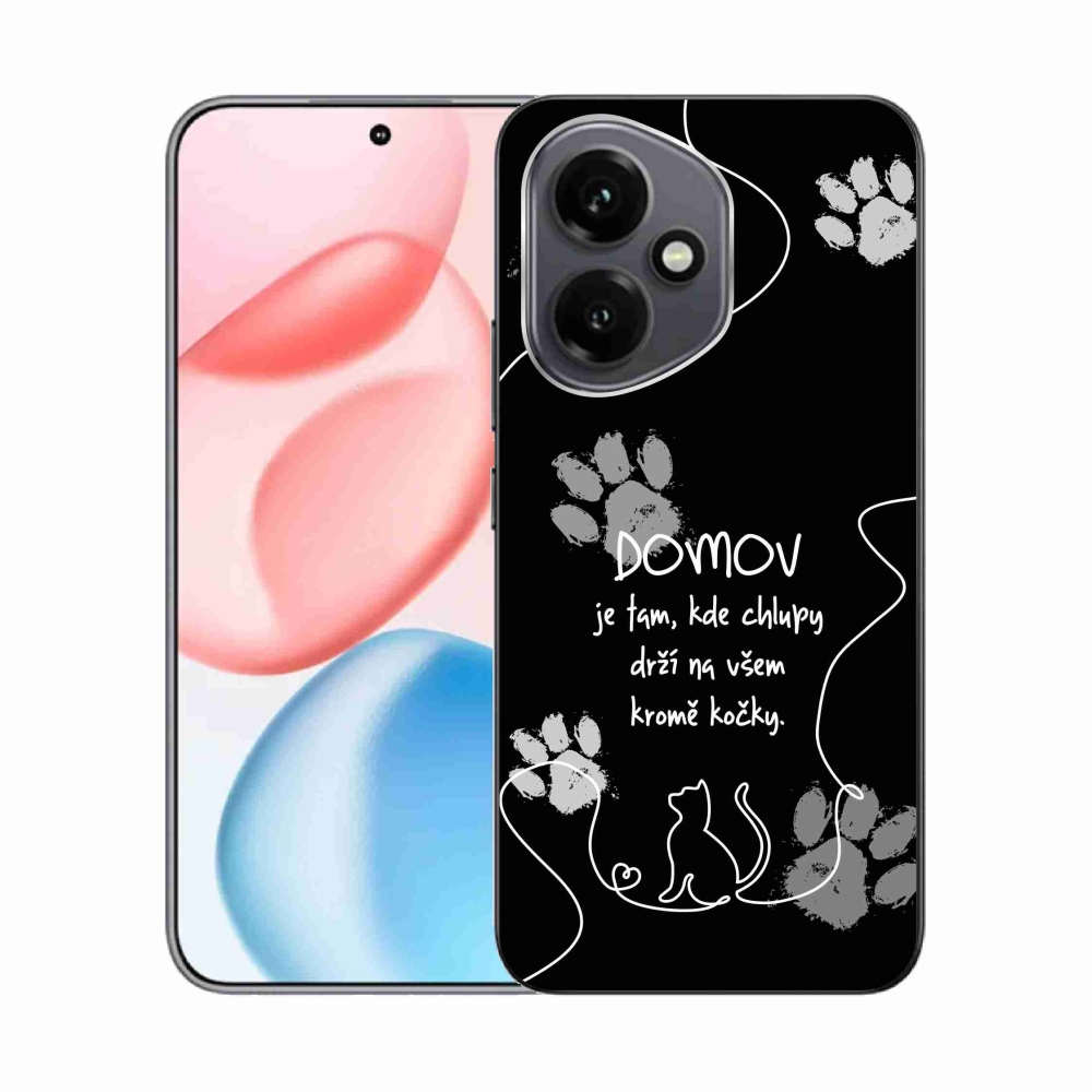 Gélový kryt mmCase na Honor 400 - mačacie motív čierne pozadie