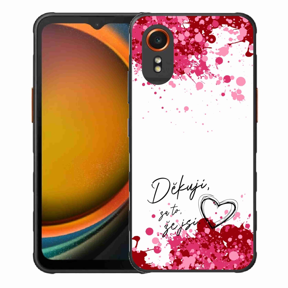 Gélový kryt mmCase na Samsung Galaxy Xcover 7 - zamilovaný text 2 biele pozadie
