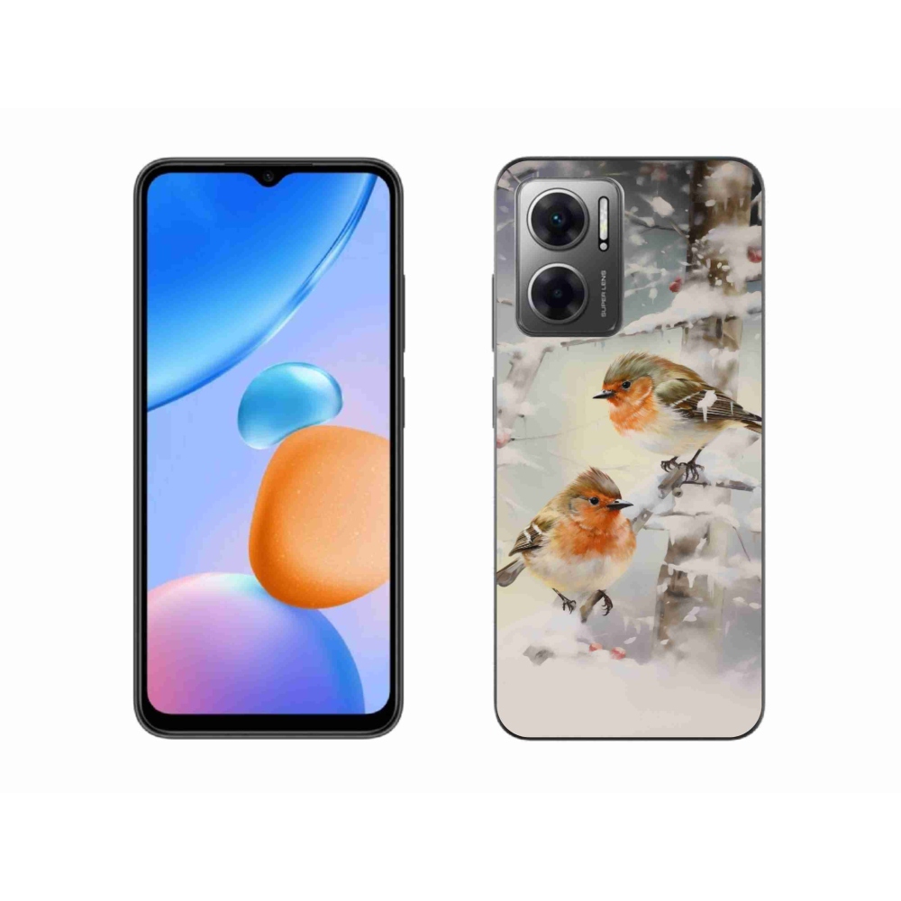 Gélový kryt mmCase na Xiaomi Redmi 10 5G - vtáčiky v zime