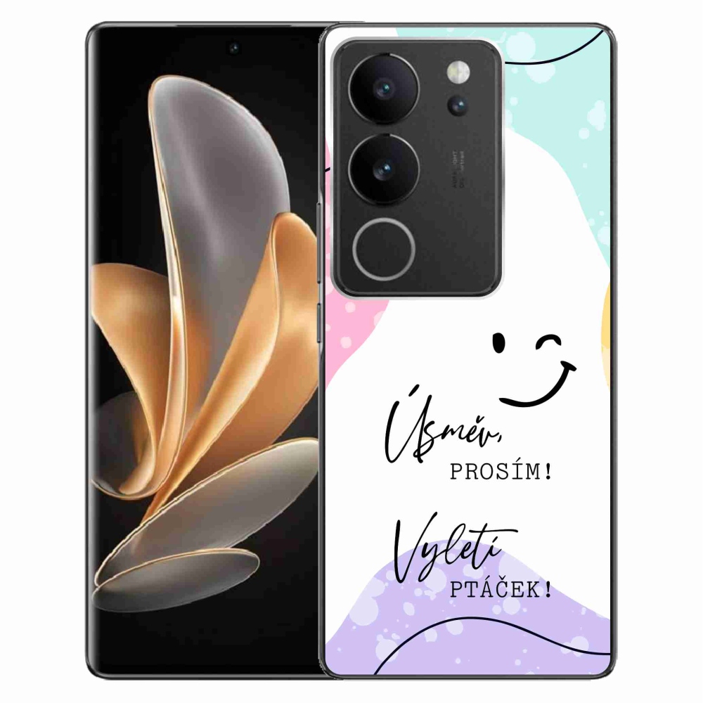 Gélový kryt mmCase na Vivo V29 5G - vtipný text 4 biele pozadie