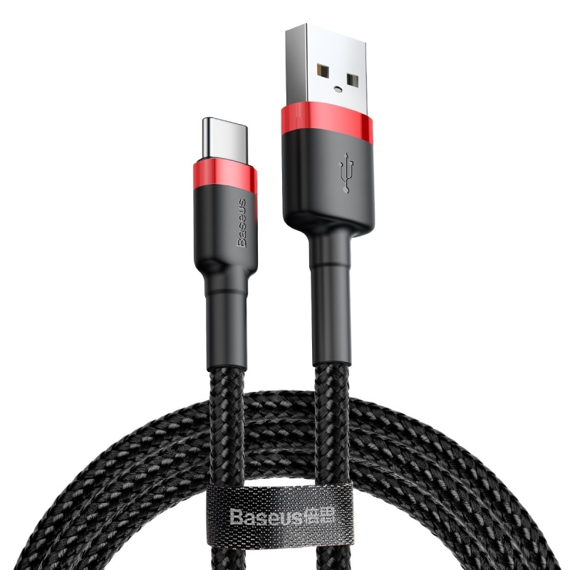 Baseus Cafule Series Dátový Kábel USB-A - USB-C 2A 3m Red/Black