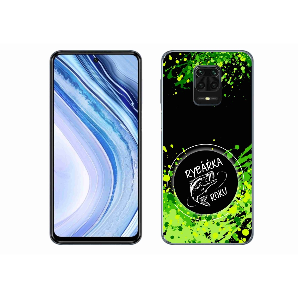 Gélový kryt mmCase na Xiaomi Redmi Note 9S - rybárka roku čierne pozadie