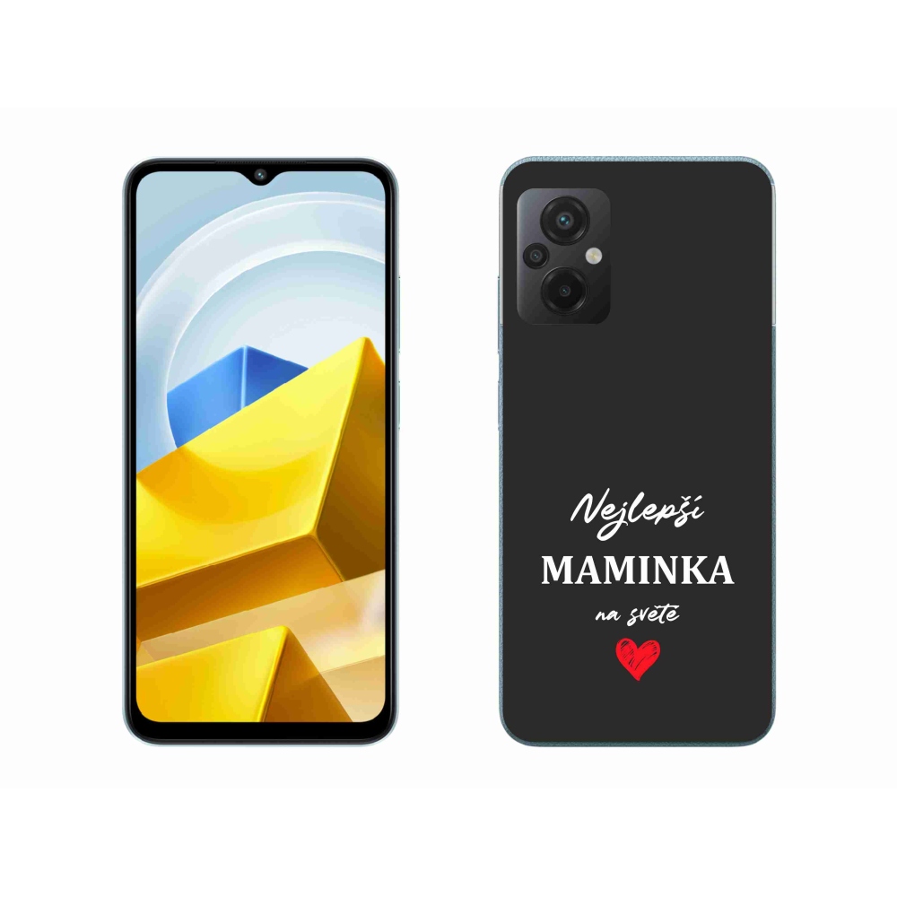 Gélový kryt mmCase na Xiaomi Poco M5 4G - najlepšia mamička 1 čierne pozadie