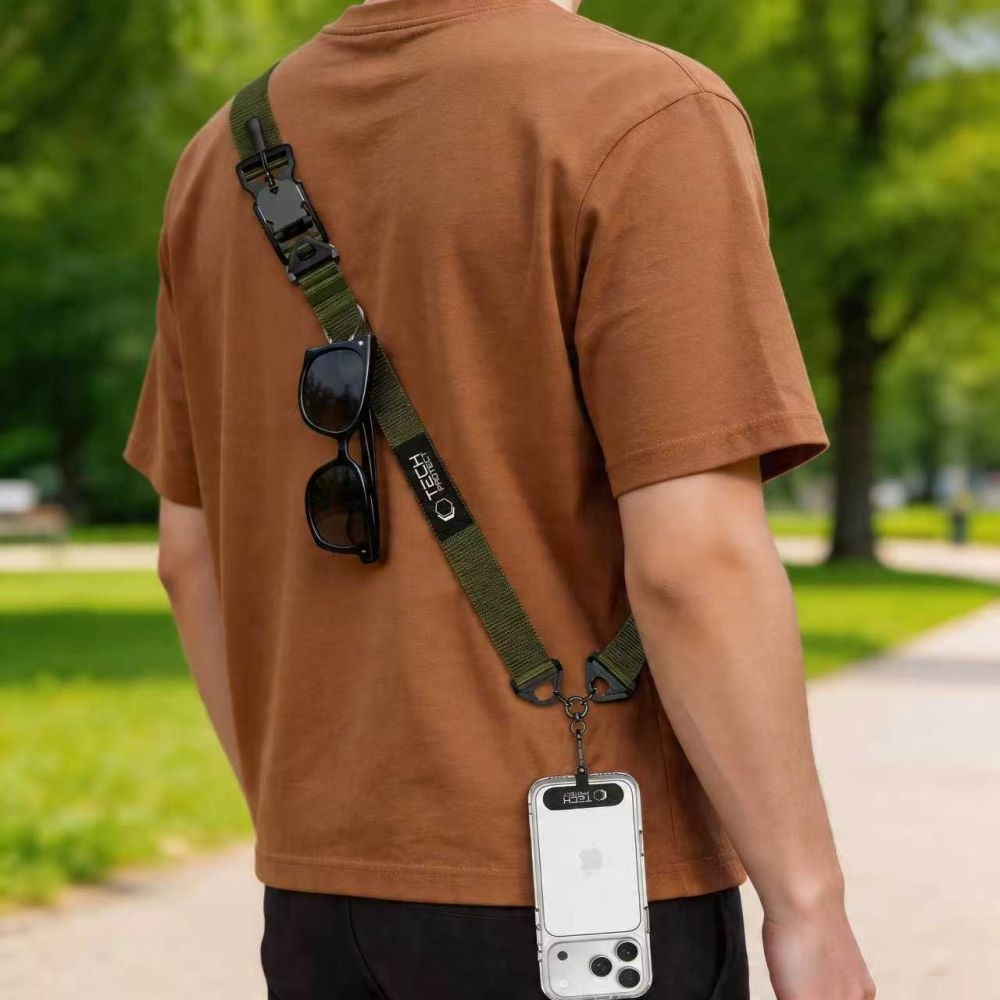 Tech-Protect C9S Rope Crossbody popruh na telefón - zelený