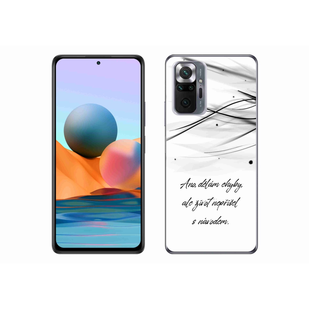 Gélový kryt mmCase na Xiaomi Redmi Note 10 Pro - citát biele pozadie