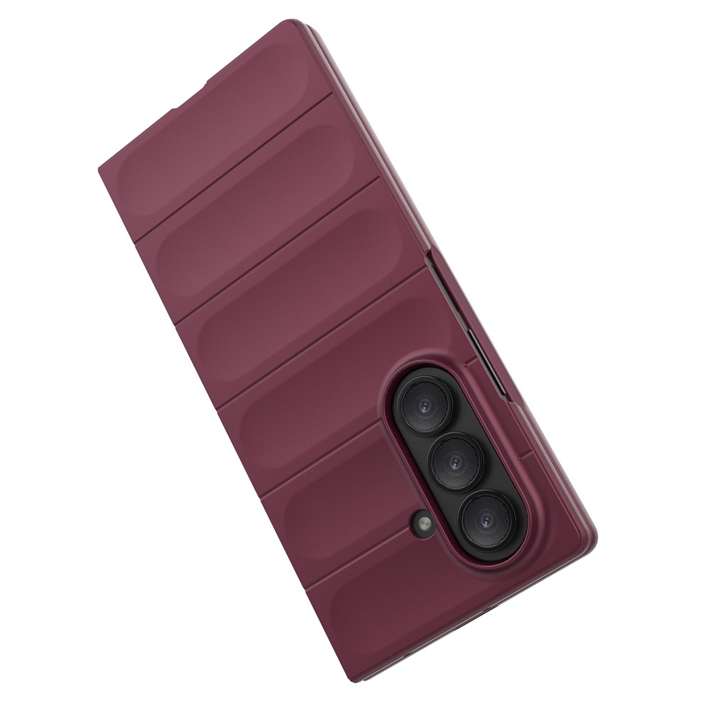 Rugg odolný gélový obal na Samsung Galaxy Z Fold7 5G - vínový