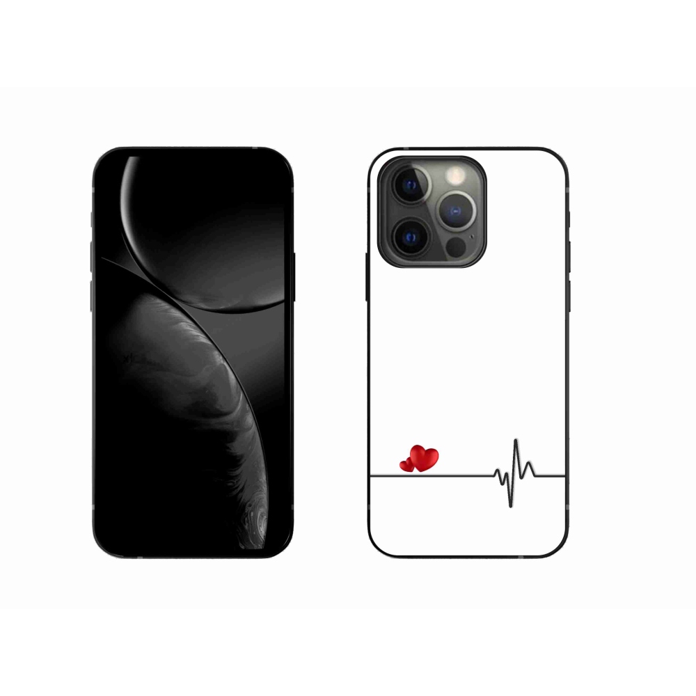 Gélový kryt mmCase na iPhone 13 Pro 6.1 - srdce a tep biele pozadie
