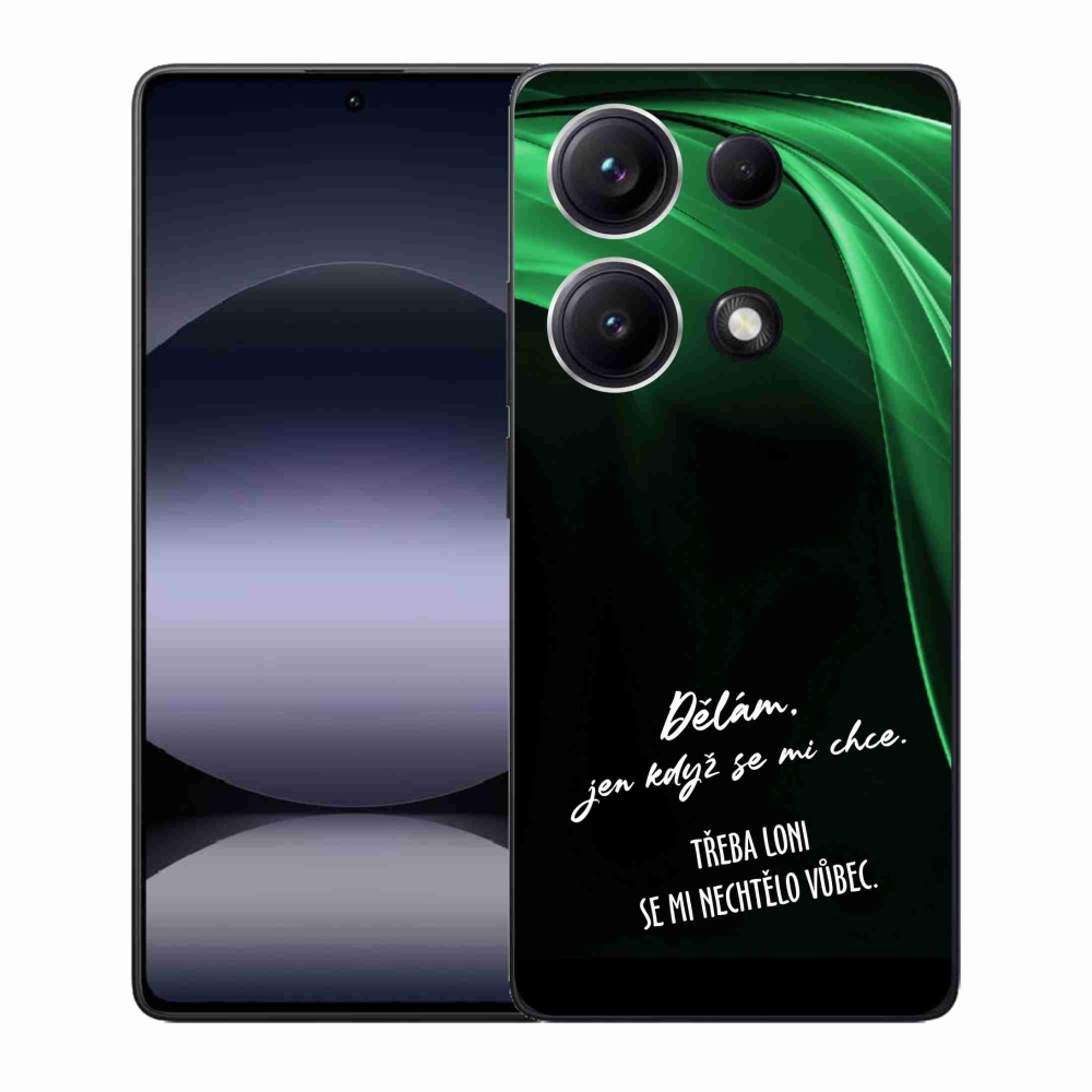 Gélový kryt mmCase na Xiaomi Redmi Note 14S - vtipný text 12 čierne pozadie