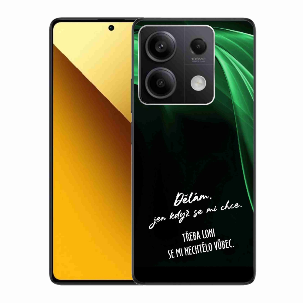 Gélový kryt mmCase na Xiaomi Redmi Note 13 5G - vtipný text 12 čierne pozadie