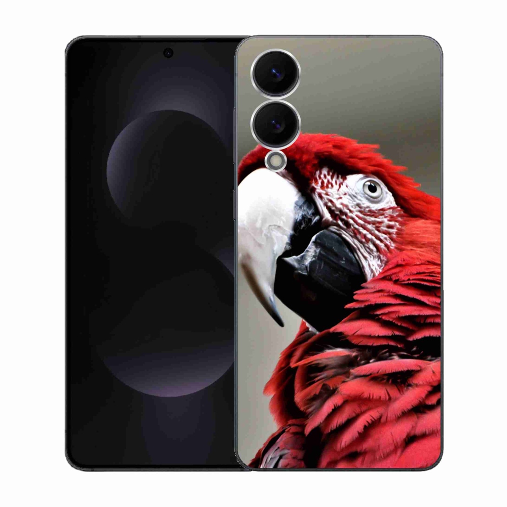Gélový kryt mmCase na Samsung Galaxy S25 Edge - papagáj ara červený