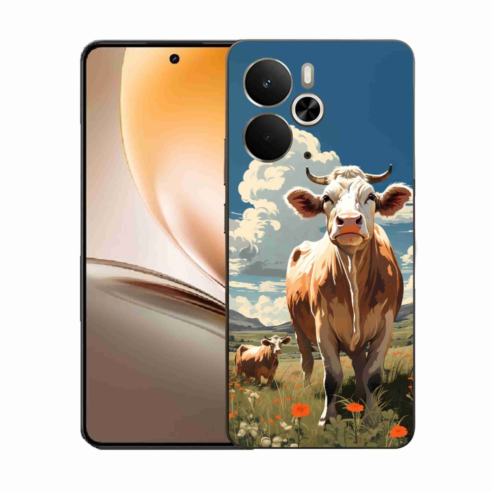 Gélový kryt mmCase na Realme 14 5G - kravy na lúke