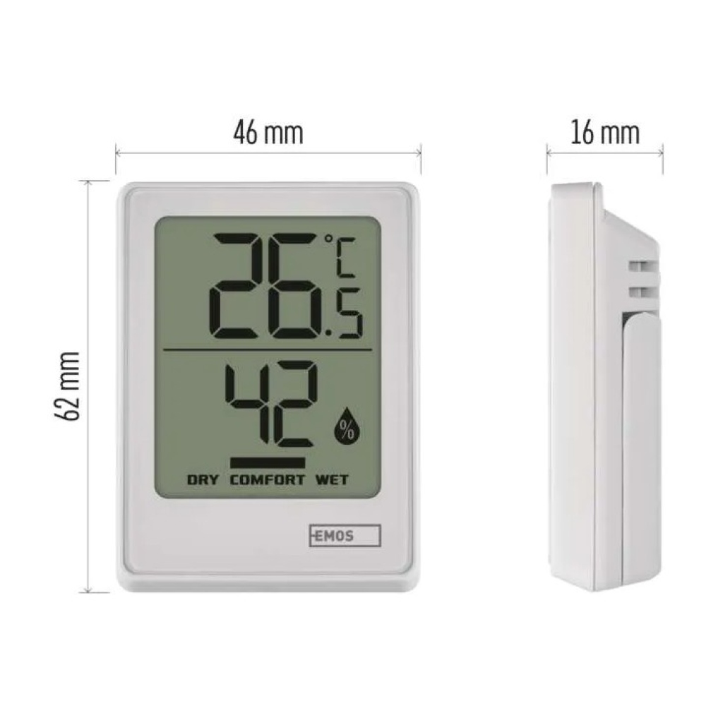 Digitálny teplomer s vlhkomerom, bezdrôtový snímač E0345