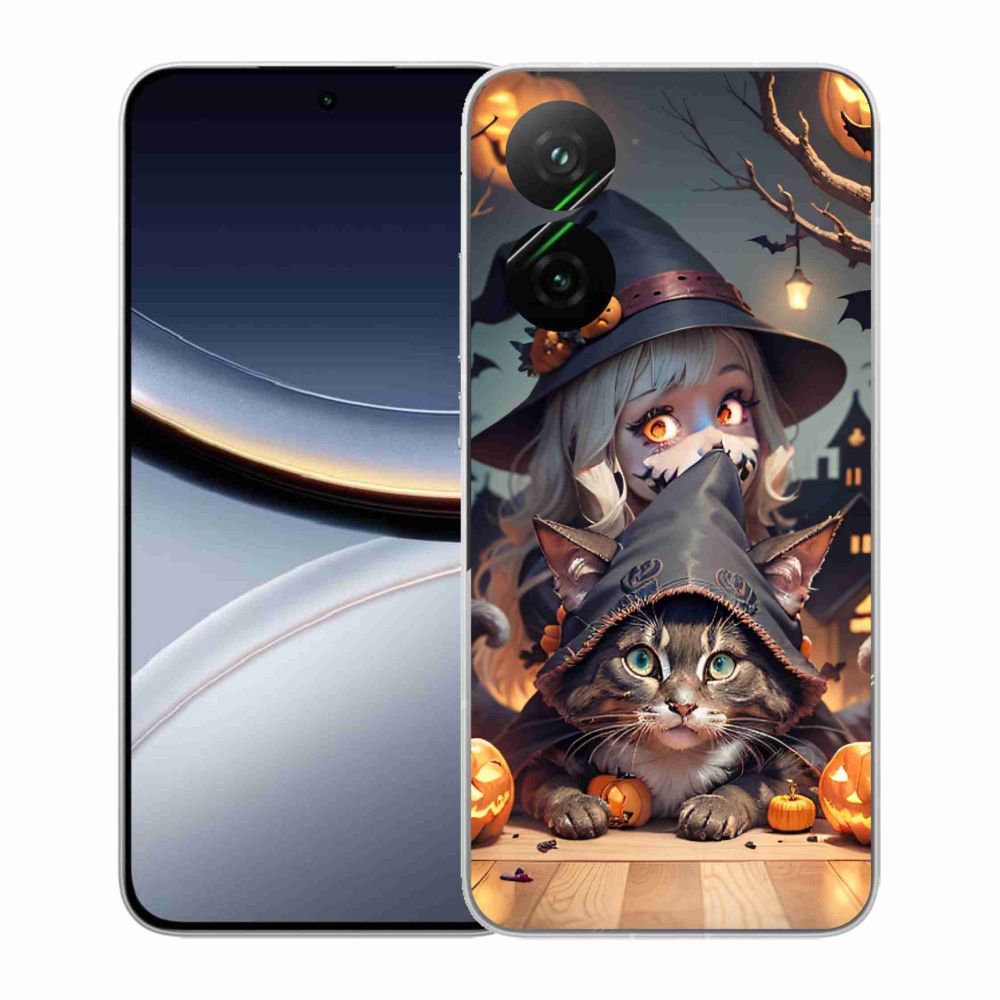 Gélový kryt mmCase na Xiaomi Poco F7 5G - čarodejnica s mačkou
