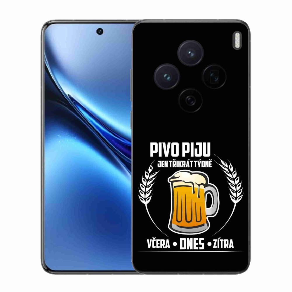 Gélový kryt mmCase na Vivo X200 5G - pivný motív čierne pozadie