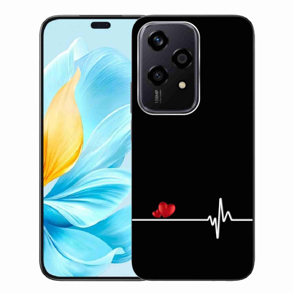 Gélový kryt mmCase na Honor 200 Lite 5G - srdce a tep čierne pozadie