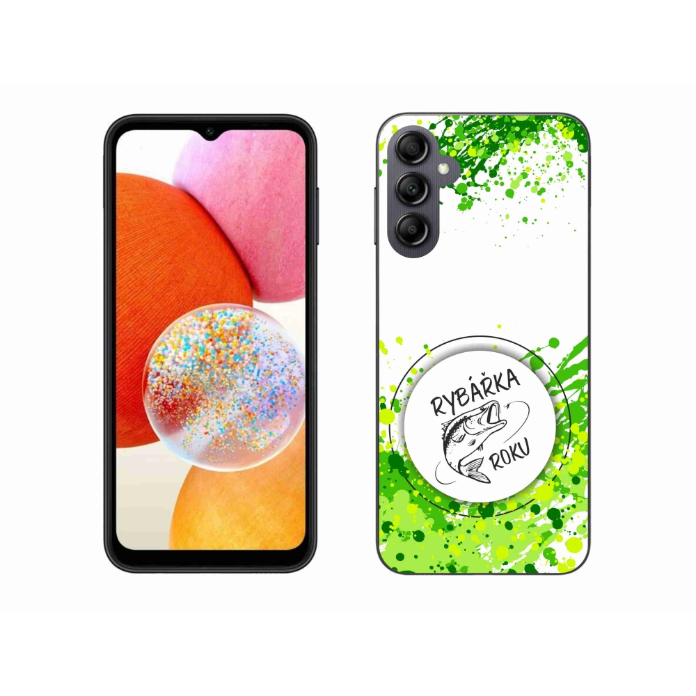 Gélový kryt mmCase na Samsung Galaxy A14 4G/5G - rybárka roku biele pozadie