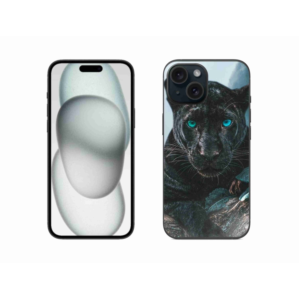 Gélový kryt mmCase na iPhone 15 - čierny panter