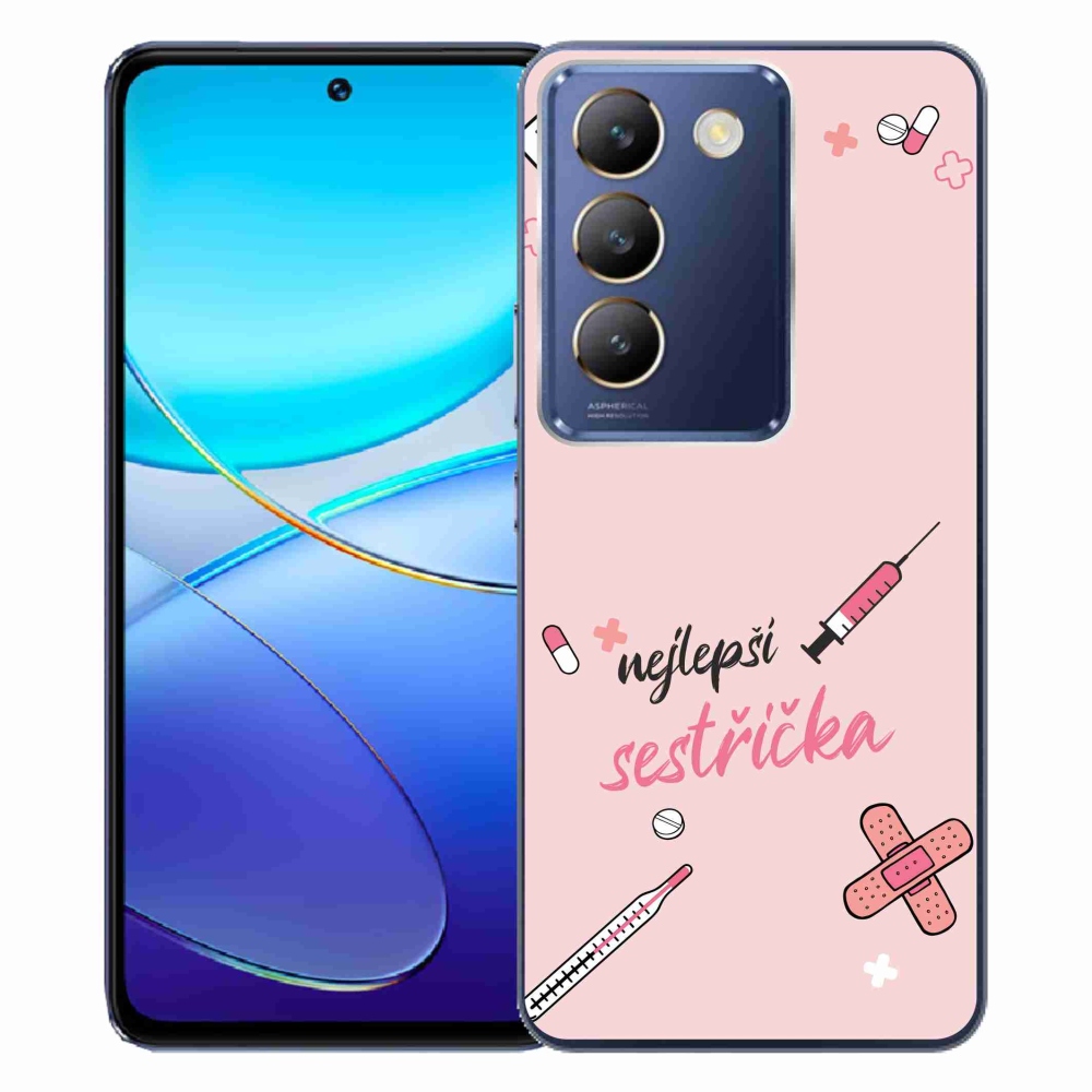 Gélový kryt mmCase na Vivo V40 SE 4G/5G - najlepšia sestrička ružové pozadie