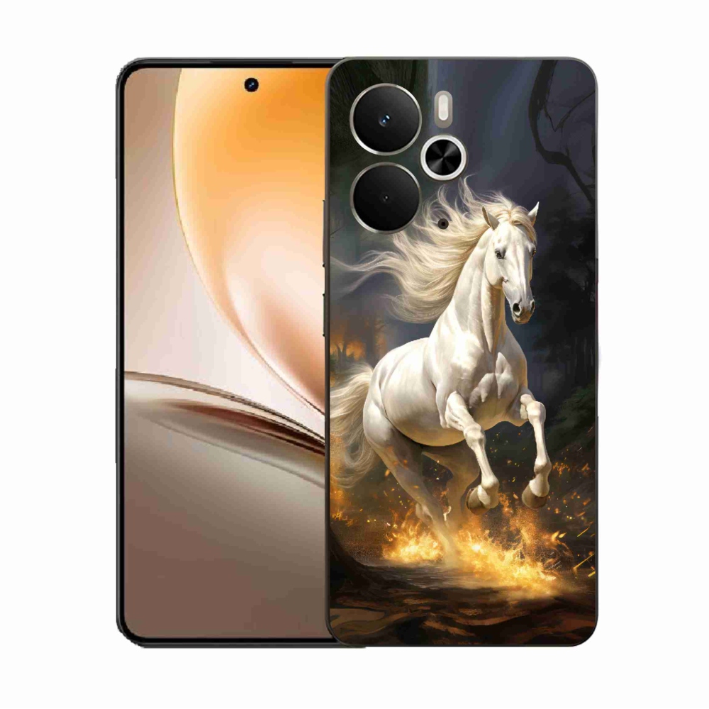 Gélový kryt mmCase na Realme 14 5G - biely kôň 2