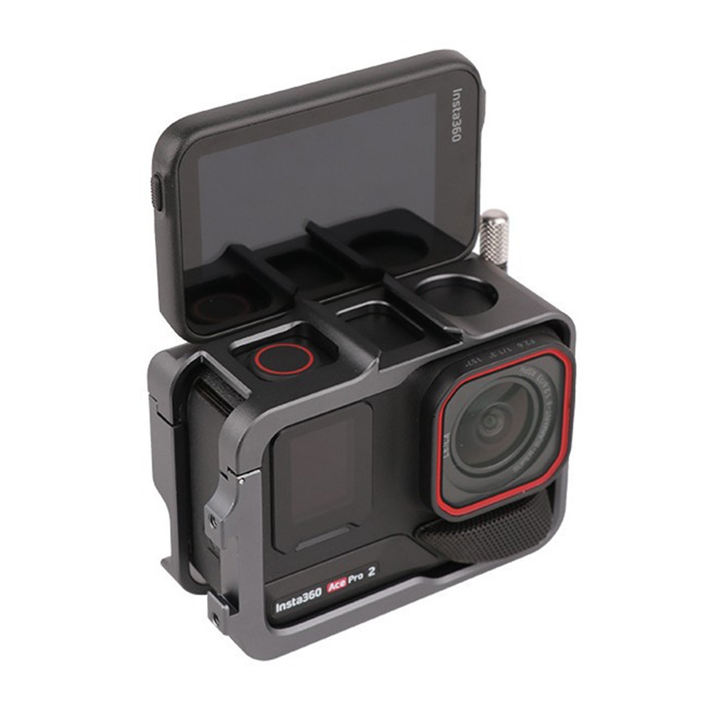 Hliníkový ochranný rám s dvoma držiakmi príslušenstva pre Insta360 Ace Pro 2, Ace Pro a Ace