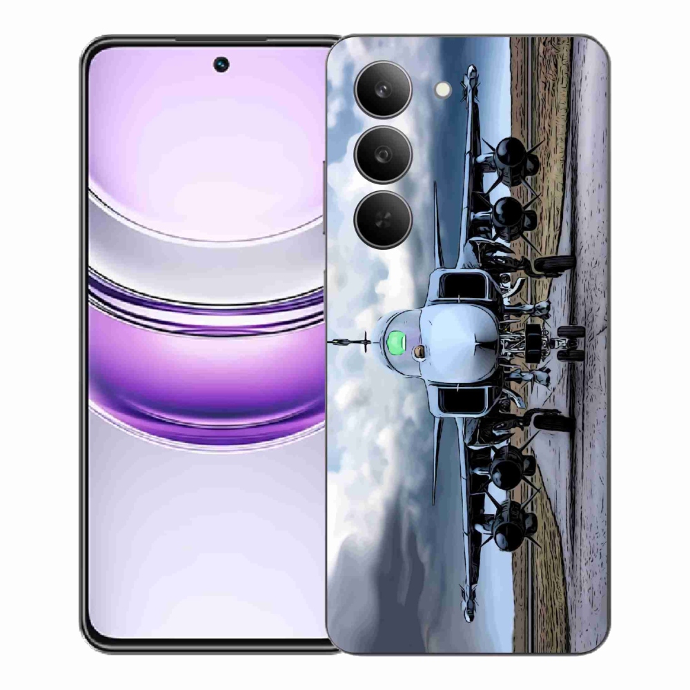 Gélový kryt mmCase na Realme 14x 5G - vojenské lietadlo