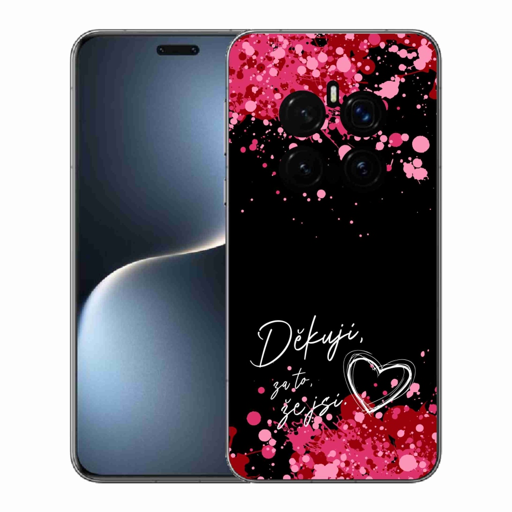 Gélový kryt mmCase na Honor Magic 7 Pro 5G - zamilovaný text 2 čierne pozadie
