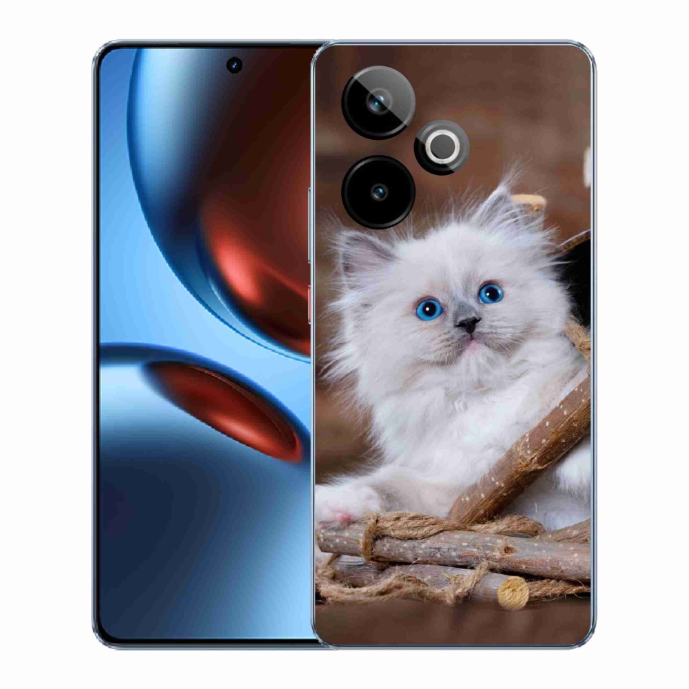 Gélový kryt mmCase na Realme GT 7 5G/GT 7T 5G - biele mačiatko