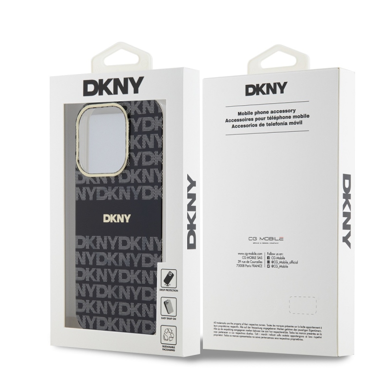 DKNY PC/TPU Repeat Pattern Tonal Stripe Magsafe Zadný Kryt pre iPhone 13 Pro Max Black