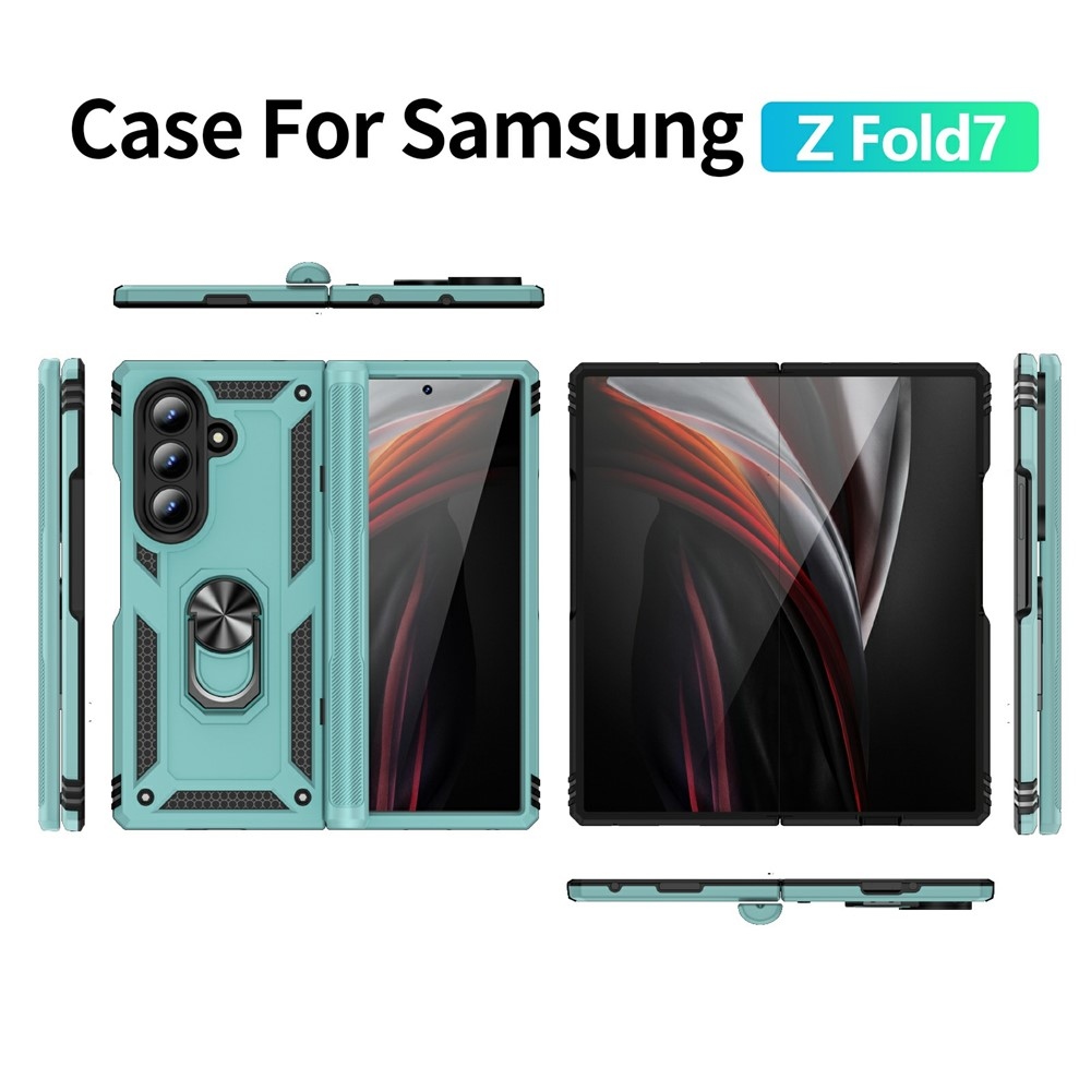 Ring odolný kryt na Samsung Galaxy Z Fold7 5G - modrozelený