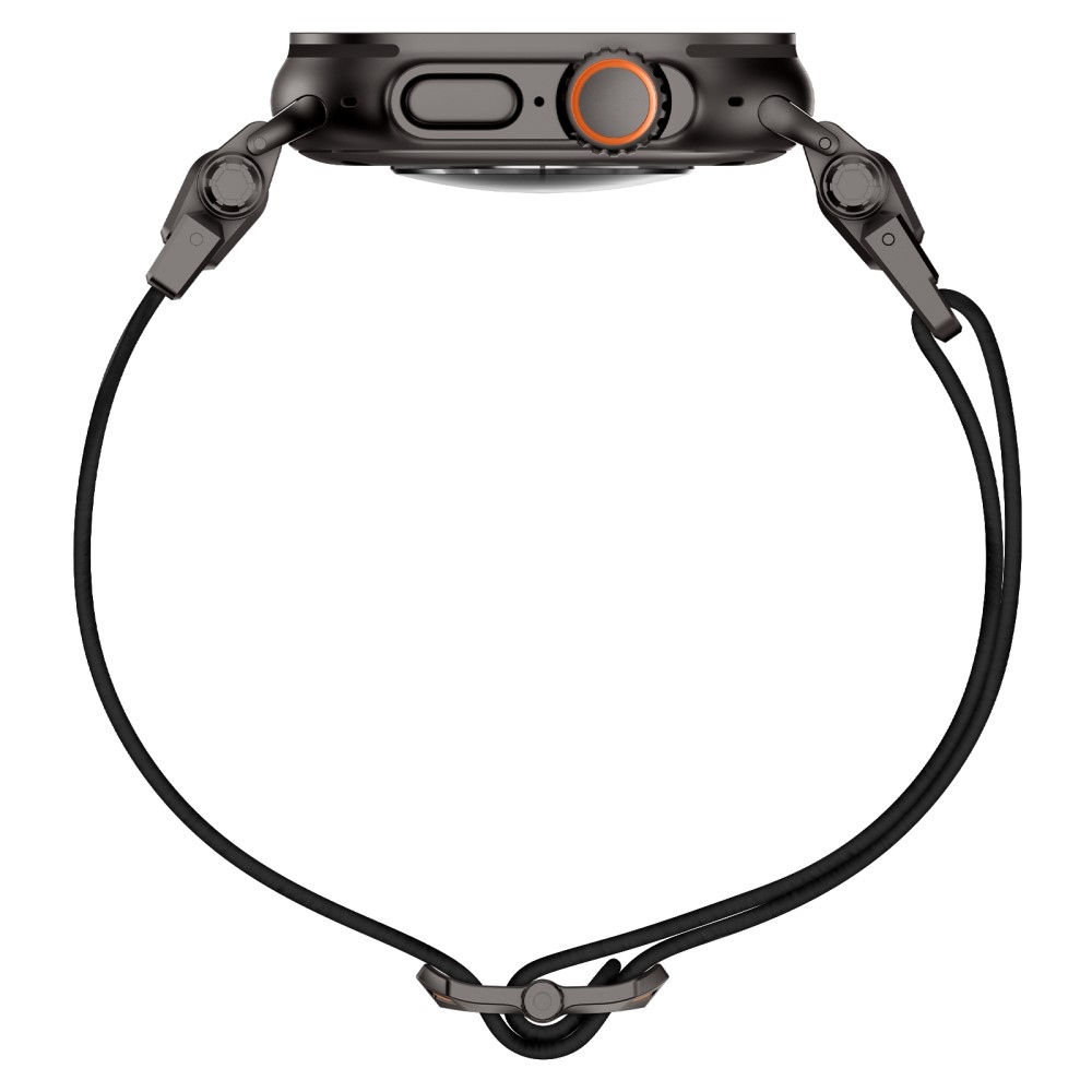 Metal nylonový remienok na Apple Watch Ultra/Ultra 2 49mm/SE/SE 2022/2023 44mm/10 46mm/9/8/7 45mm/6/5/4 44mm/3/2/1 42 mm - čierny