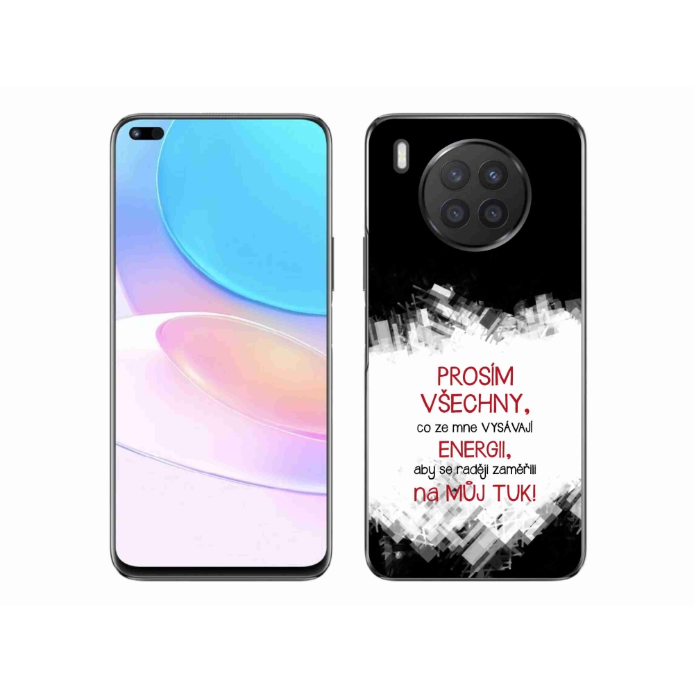 Gélový kryt mmCase na Huawei Nova 8i - vtipný text 1 červený
