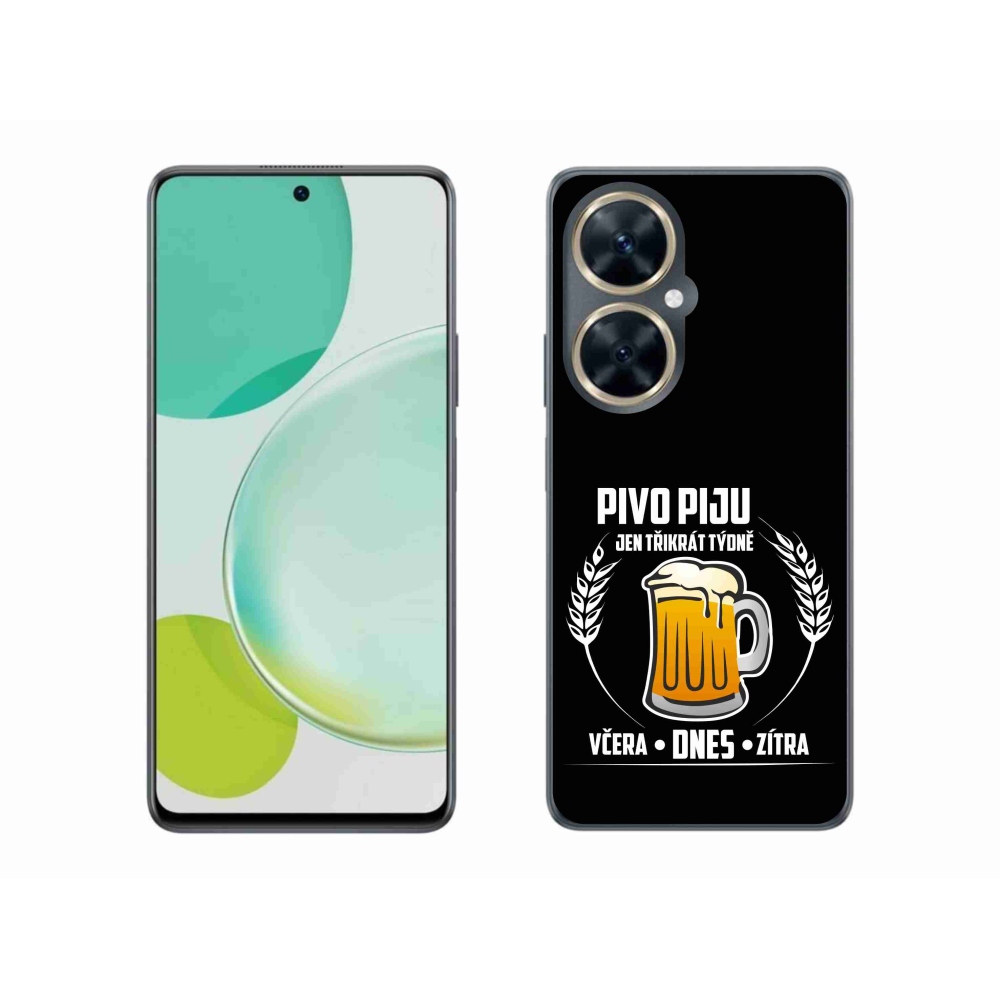 Gélový kryt mmCase na Huawei Nova 11i - pivný motív čierne pozadie