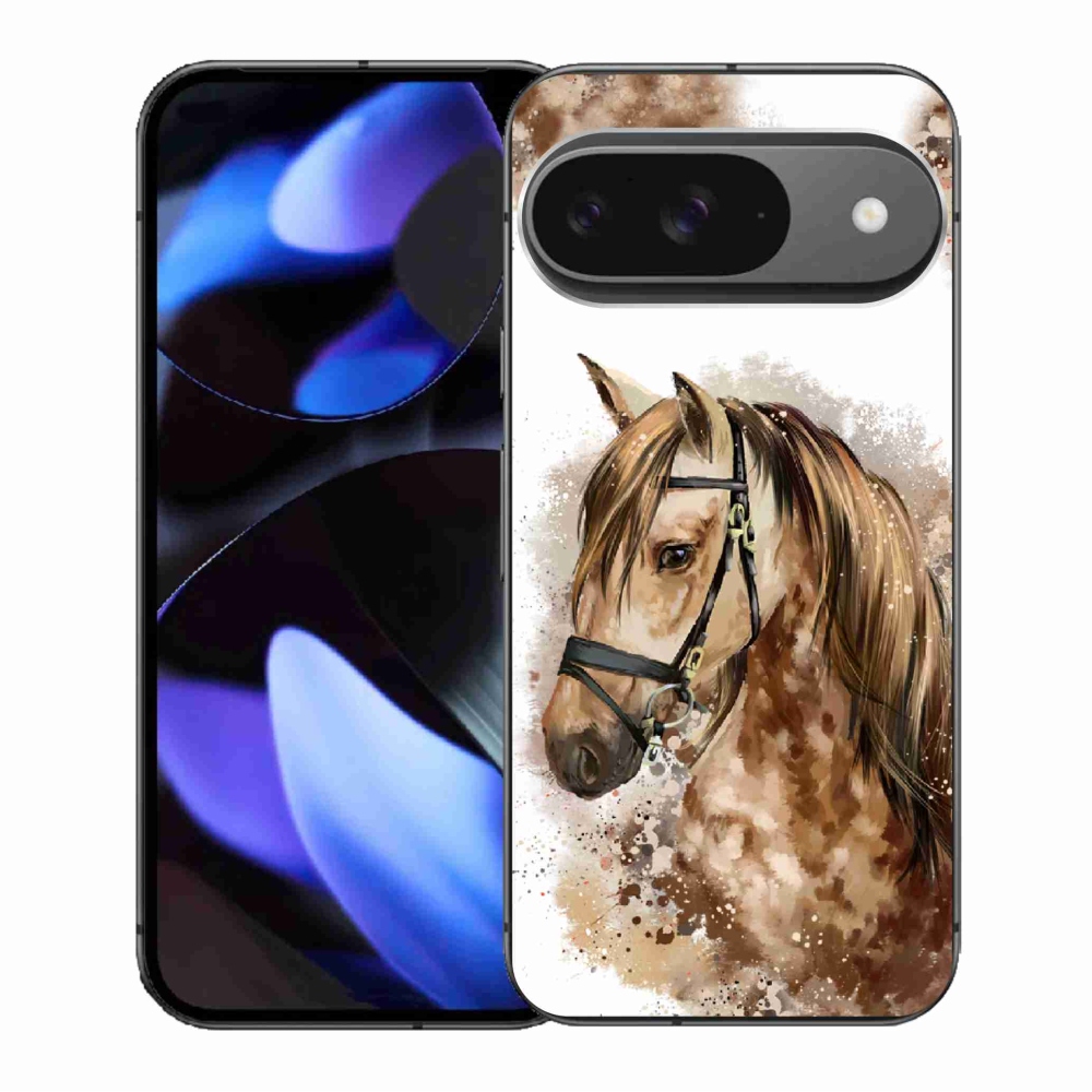 Gélový kryt mmCase na Google Pixel 9/9 Pro - hnedý kreslený kôň