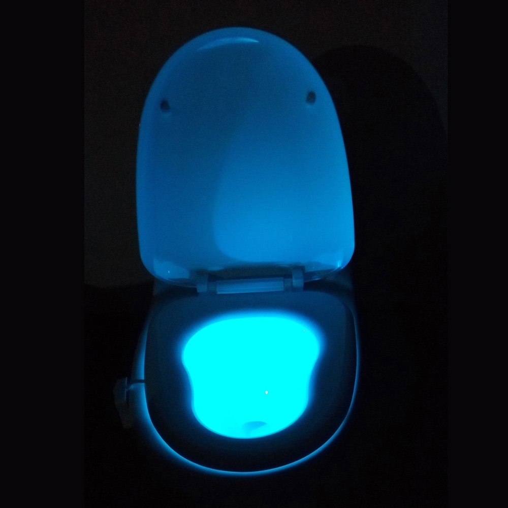 Inteligentné farebné podsvietenie toalety s pohybovým čidlom a 8 odtieňmi svetla
