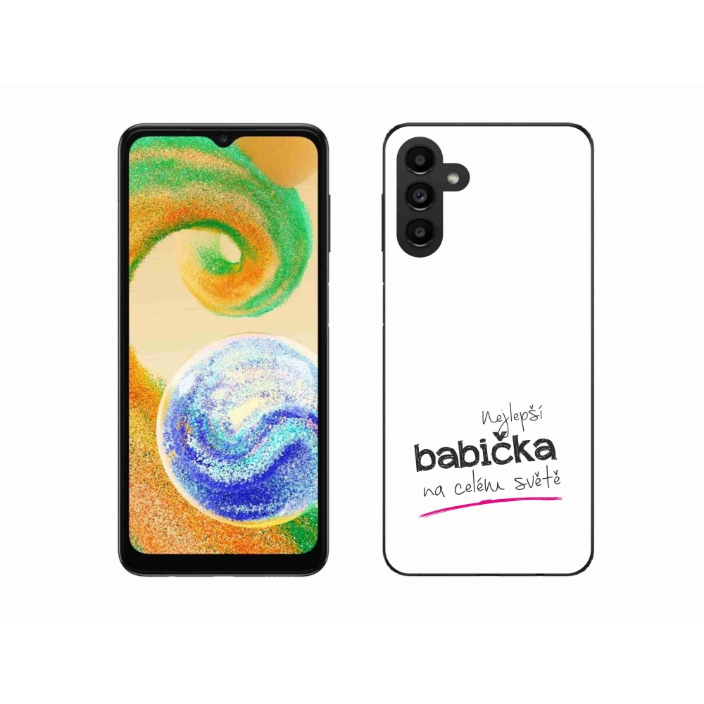 Gélový kryt mmCase na Samsung Galaxy A04s (164.7x76.7x9.1mm) - najlepšia babička 4 biele pozadie