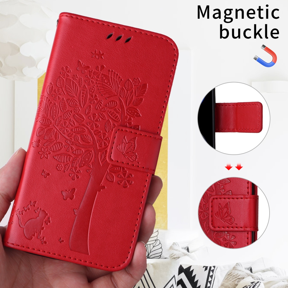 Trees knižkové púzdro na Xiaomi Redmi 15C 4G/5G (173mm) - červené