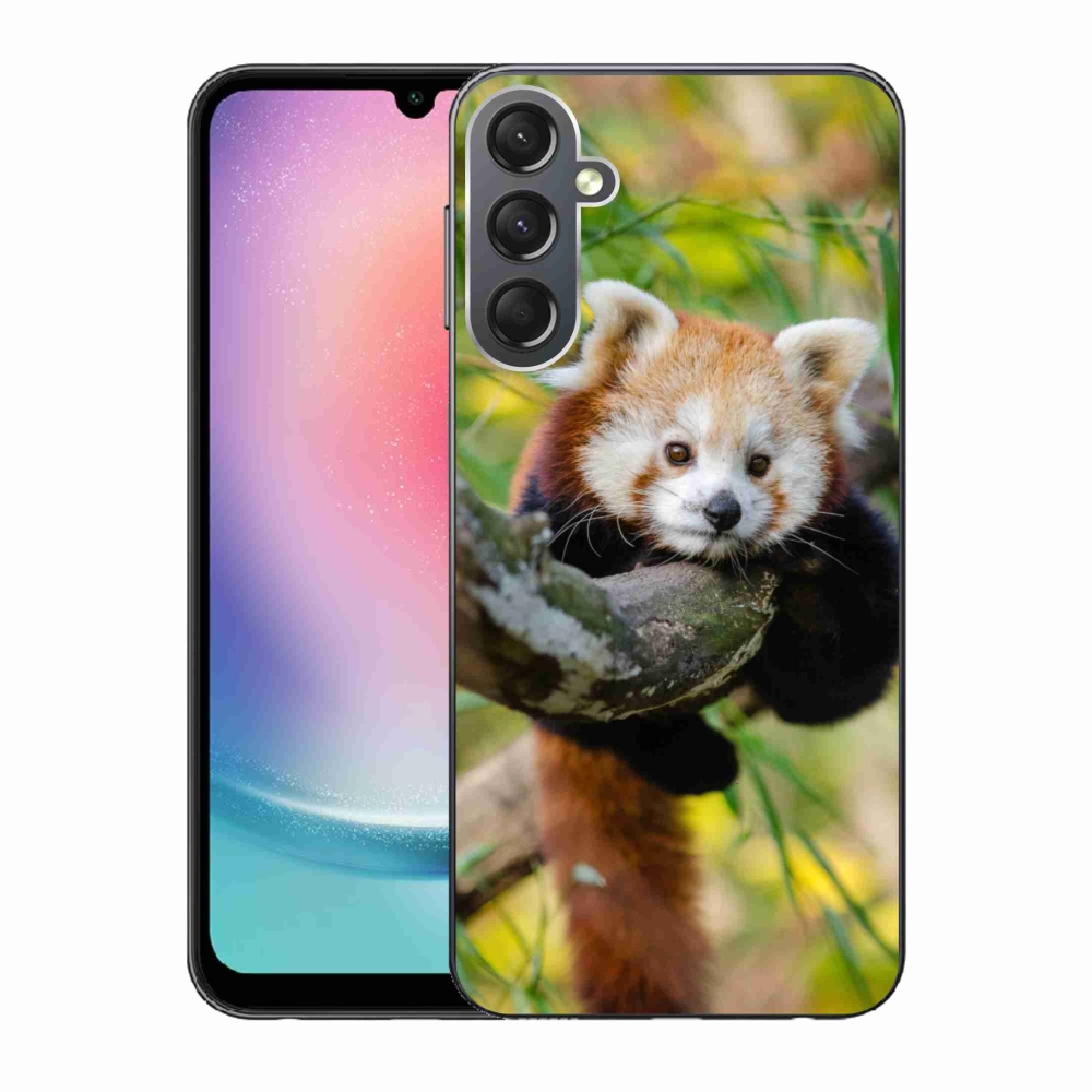 Gélový kryt mmCase na Samsung Galaxy A24 - panda červená