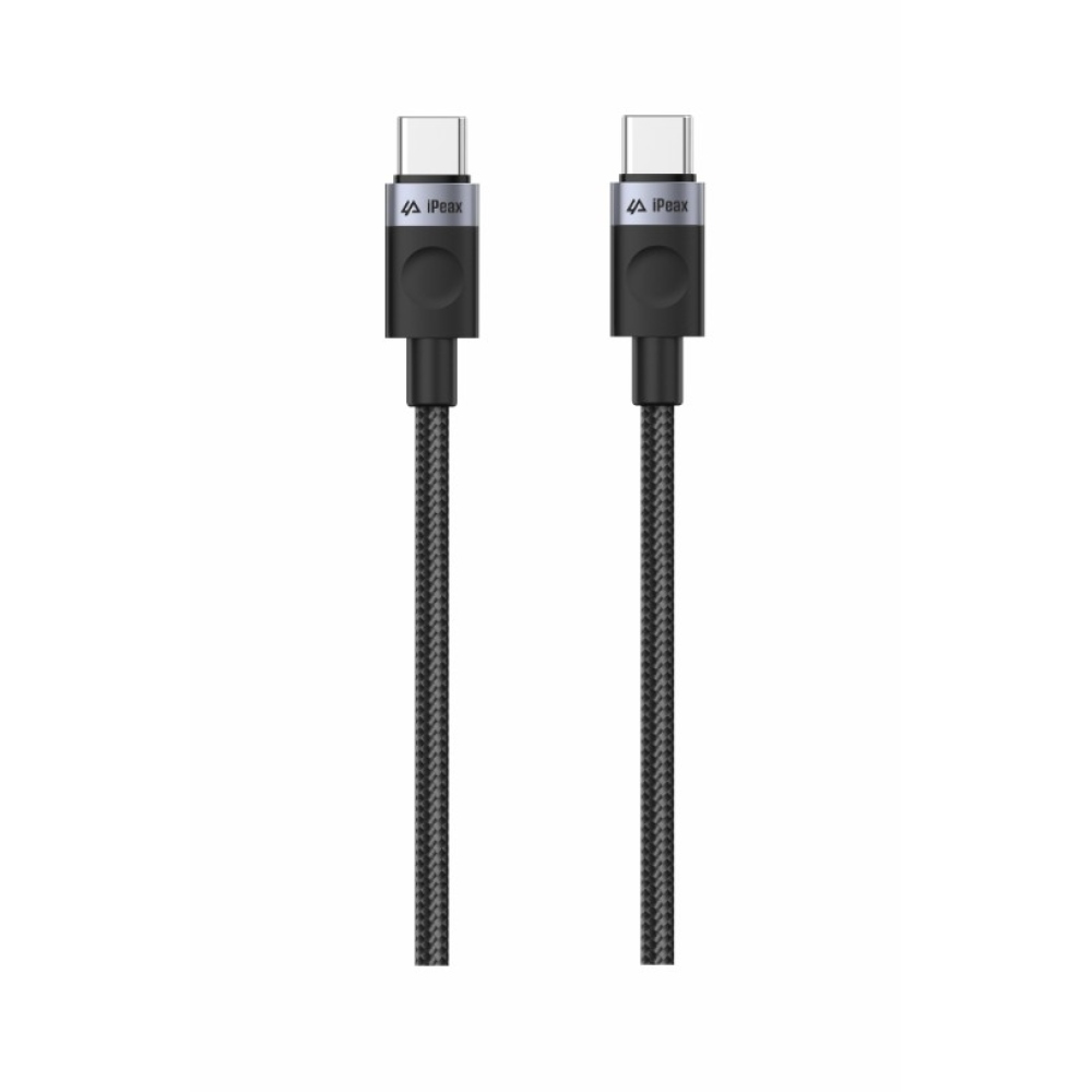 iPEAX textilný kábel USB-C / USB-C 1,5 m, USB 2.0 - čierny