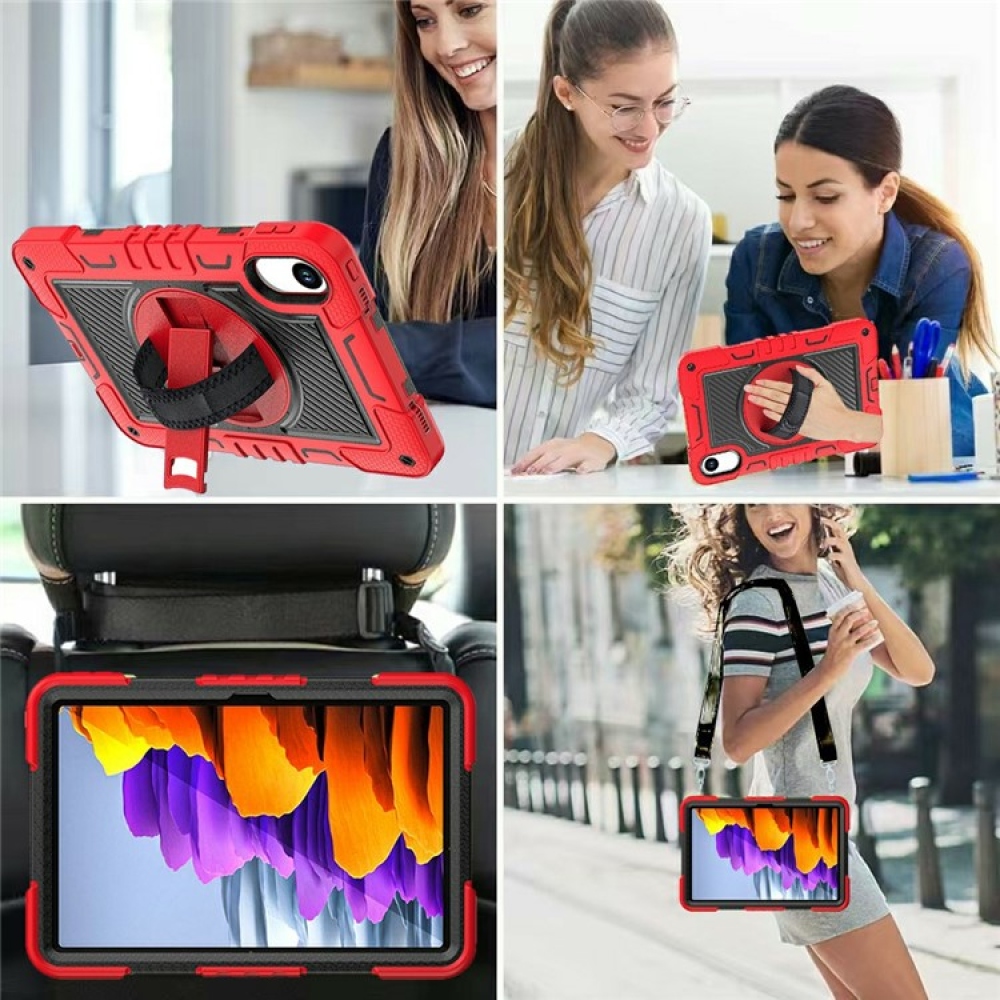 Strape odolný kryt s úchopom na ruku a popruhom na Xiaomi Redmi Pad 2 - červený/čierny