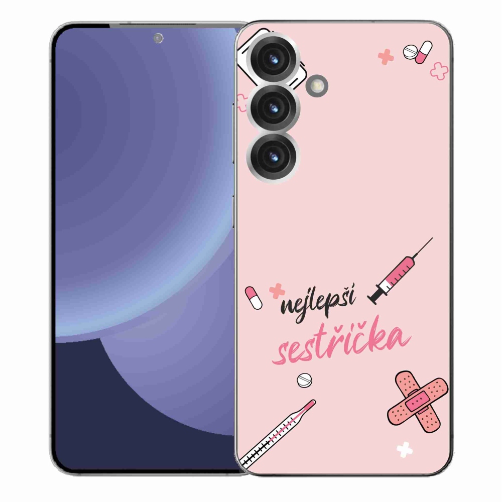 Gélový kryt mmCase na Samsung Galaxy S25+ - najlepšia sestrička ružové pozadie